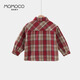 Mami Maka (MOMOCO) children's clothing boys' New Year's wear shirt 2025 winter style versatile casual shirt for middle and large children red 140