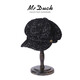 Mr DUCK Dream Weaving Fashionable and Versatile Newsboy Cap Wool Blended French Beret Women's Artistic Painter Hat Shows Small Faces Meaningful Night Black (Newsboy Cap)-MW567101 M (Suitable for 55-56cm head circumference)