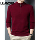 Lilan fashion casual men's new knitted woolen sweater autumn and winter half turtleneck pullover long-sleeved bottoming sweater thick Xuanqing thick L (110) (recommended 115-135Jin Jin equals 0.5 kg)