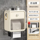 Yusenyi toilet paper box wall-mounted toilet multi-functional roll paper holder toilet paper box free of special punching waterproof toilet paper box cream yellow large size (garbage bag opening for easy removal of paper)