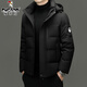 Woodpecker Short Down Jacket Men's Winter 2026 New 90 White Duck Down Thickened Warm Lock Hooded Bread Jacket RR-YR9829 Red M