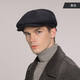 Kaooseen beret men's octagonal hat men's autumn and winter large head circumference retro British style new thick wool woolen hat painter black versatile style M 59cm suitable for 59-62b