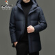 Woodpecker High-End White Duck Down Jacket Men's Jacket Winter Mid-Length Fashion Casual Thickened Windproof Warm and Coldproof Jacket RR-YR8066 Blue L 175/96A