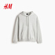 H&M Men's Sweatshirt 2025 Winter Plus Velvet Couple Outdoor Drop Shoulder Loose Red Christmas Hoodie 0970819 Gray S 170/92