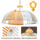 Tuojin imported high-quality plastic assembled meal cover from Germany, large fly-proof cover, foldable and washable table leftovers, extra-large size, 5-6 dishes, white and yellow double round