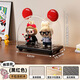 Bidebao figure display box household transparent dust-proof large-capacity display rack free of installation thickened cloth doll storage box square - black and red - no building blocks + semicircular - black and red - with building blocks