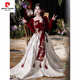 Pierre Cardin (pierre cardin) toast dress plus size fat mm slim bridal style light luxury long-sleeved new Chinese style wedding engagement return dress burgundy M 100Jin Jin is equal to about 0.5 kg