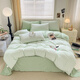 Yalu Home Textiles Four-piece set of pure cotton naked sleeping 100 cotton sheets and quilt cover cover single and double 1.5m 1.8 meters bedding Algae green + moonlight green 2.2*2.4m quilt cover [quilt cover single piece]