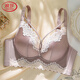 LangSha Light Luxury High-end Beauty Underwear Women's Small Breast Gathering and Enlargement Top Support Anti-Sagging Lucky Red Bra for the Year of the Zodiac Palace Purple 85A 38