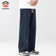 Big mouth monkey (paul frank) American retro casual pants men's 2025 winter new loose straight slim sports versatile and comfortable long pants navy blue official authentic XL recommended 130-145Jin Jin equals 0.5 kg