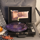 MZELI KING Retro Vinyl Record Player Bluetooth Audio Music Artifact Record Player Birthday Housewarming Wedding Gift Chinese Valentine's Day Gift Can Write Greeting Cards New Generation Dark Night Black