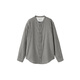 MUJI Women's Kapok Mixed Double-layer Yarn Disc Button Shirt Women's Shirt Jacket Spring 26 Women's BC2R7A6S Gray Stripe L (165/88A)