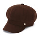 Woolen octagonal hat for women, Korean version, autumn and winter warm beret, spring and autumn peaked cap, fashionable and versatile painter's hat, small round coffee, one size fits all 56-58cm