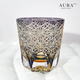 AURA LIFE Edo Kiriko Blue Daisy Crystal Glass High-end Hand-carved Whiskey Cup and Wine Gift Cup Big Blue Daisy Popular Style on the Internet Gift Box 320ml 1 piece