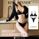 KING WINNER brand bra set sexy French triangle cup small breast push-up bra leopard print thong thin underwear for women black suit thong S recommended 32/70ABC cup