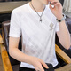 Playboy short-sleeved men's ice silk T-shirt summer plus size quick-drying half-sleeved slim body shirt fashion brand top men 698 white thin XL (about 120-135Jin Jin equals 0.5 kg)