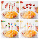 Fantasy fruit picks, candied haws, cocktail picks, decorative flower picks, fruit forks, three-headed cactus/12CM/100 pieces