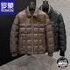 ROMON leather down jacket men's lapel fur collar short coat men's 2025 winter new thickened warm pu leather jacket men's 2886 black 2XL