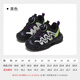 Fuluo Mi Girls' Sports Shoes Spring Knob Buckle Outdoor Casual Shoes Medium and Large Children's Non-Slip Breathable Hiking Shoes Black 28