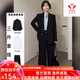 FANAOGE college student formal suit suit women's professional suit college student British suit shoulder pad Korean style suit jacket three-piece suit black suit + white shirt + trousers with shoulder pad M Recommended 95-110 Jin Jin equals 0.5 kg Urgent items will be sent on the same day - contact customer service for SF Express