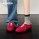 Agsdon moral training shoes women's personalized casual color matching sports shoes soft sole lace-up casual shoes for women B161126 red 36