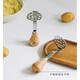 Rice harvesting bear mud press 430 stainless steel food grade mud press artifact mashed potato masher baking baby masher home new version of the stand-up bear mud press - acacia wood model