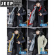 JEEP SPIRIT hooded jacket for men in autumn and winter plus velvet warm parka jacket mid-length style wind clothes men's cotton coat BDQ black gray XL about (135-155Jin Jin is equal to 0.5kg can be worn)