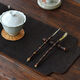 GOTOVANG Natural Purple Bamboo Tea Ceremony Three-piece Set Inlaid Horn Tea Tea Needle Bamboo Shelves Handmade Bamboo Tea Ceremony Accessories Purple Bamboo Tea Ceremony Three-piece Set
