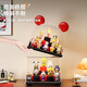 Bidebao figure display box household transparent dust-proof large-capacity display rack free of installation thickened cloth doll storage box square - black and red - no building blocks + semicircular - black and red - with building blocks