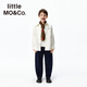 Little MO&Co. Havoc in Heaven co-branded series little moco children's clothing 26 spring new children's pure cotton denim work shirt denim white 150 150/72
