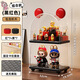 Bidebao figure display box household transparent dust-proof large-capacity display rack free of installation thickened cloth doll storage box square - black and red - no building blocks + semicircular - black and red - with building blocks
