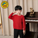 G.duck parent-child outfit for a family of three or four 2025 autumn and winter red sweater Chinese style sweater full family outfit festive wine red parent-child outfit 80 baby (recommended height 75-85cm)
