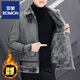 ROMON winter coat men's short windbreaker fur integrated velvet thickened sherpa jacket motorcycle jacket khaki M