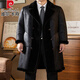 Pierre Cardin High-end Reversible Shenandoah Mink Coat Men's 2025 Autumn and Winter Long Reversible Fur Jacket Black L 175