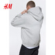 H&M Men's Sweatshirt 2025 Winter Plus Velvet Couple Outdoor Drop Shoulder Loose Red Christmas Hoodie 0970819 Gray S 170/92