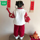 Mumuwu (mumuwu) girls winter new Chinese style national style suit 2026 new children's velvet thickened Tang suit festive New Year's greeting two-piece set red new Chinese embroidered New Year's greeting suit suit velvet thickened 90 recommended height around 80cm