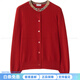 BURBERRY FW25 Solid Color Crew Neck Sweater Women's New Year Gift Red M