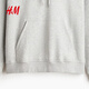 H&M Men's Sweatshirt 2025 Winter Plus Velvet Couple Outdoor Drop Shoulder Loose Red Christmas Hoodie 0970819 Gray S 170/92