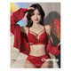 Victoria's Secret Red Zodiac Year Underwear Women's Small Breast Gathering and Anti-sagging Sexy Adjustable Bra Set Red-Set Counter Style 85B 38