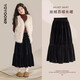 I.KARNOW skirt girls autumn and winter 2025 new fashionable children's velvet long skirt black high-end skirt 19906 red + 4381 black plus velvet 120