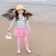 Big Tuan Xiaoyuan Girls' Long Sleeve Sunscreen Two-piece Swimsuit Suit Summer New Advanced Sweet Swimsuit Children's Quick-drying Dry Pink Free Swimming Cap 100 Sizes