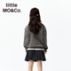 Little MO&Co. Sansan same style Daoxiangong joint series little moco children's clothing 26 spring children's pure cotton sweatshirt long sleeves dark gray 130 130/64