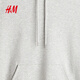 H&M Men's Sweatshirt 2025 Winter Plus Velvet Couple Outdoor Drop Shoulder Loose Red Christmas Hoodie 0970819 Gray S 170/92