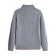 Navigare Italian small sailing three-dimensional cable wool sweater men's autumn and winter pure wool skin-friendly and antibacterial half-open collar sweater Glacier Gray XL is too large