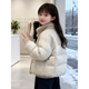 Disney Down Jacket Girls' Cotton Clothes Winter New Style Children's Style Korean Style Spliced Cotton Clothes Winter Girls' Padded Clothes Thickened Outer Cotton Clothes Style Beige Color 120 cm Card Code Take One Size Larger