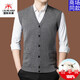 International Milan Ordos 100% cashmere sweater men's sleeveless v-neck suit waistcoat casual vest cardigan sheep. Sweater dark gray Ordos/no pilling/super grade/cashmere XL 175 (recommended weight 140-160Jin Jin equals 0.5 kg)