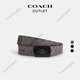 COACH/Coach Men's Patch Buckle Cuttable Reversible Belt, 38MM QB/Charcoal Black/Black