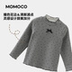 Mami Maka (MOMOCO) children's clothing girls' bottoming shirt 2025 winter style medium and large children's fashion polka dot bottoming shirt gray 90