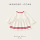 INSBOBO Girls Dress 2026 Spring New Princess Dress One-Year-Old Baby Girl Dress Children's Red Skirt Off-White Free Accessories with Order 80
