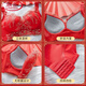 LangSha (LangSha) red underwear for women in the year of birth, bride wedding push-up sexy lace non-wired adjustable bra, fly together 1 set 75A 34B cup recommended 96-110Jin Jin equals 0.5 kg